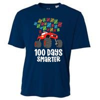 Boys 100th Day Of School Monster Truck 100 Smarter Cooling Performance Crew T-Shirt