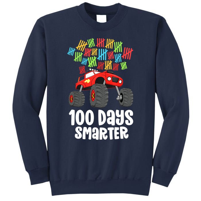 Boys 100th Day Of School Monster Truck 100 Smarter Sweatshirt