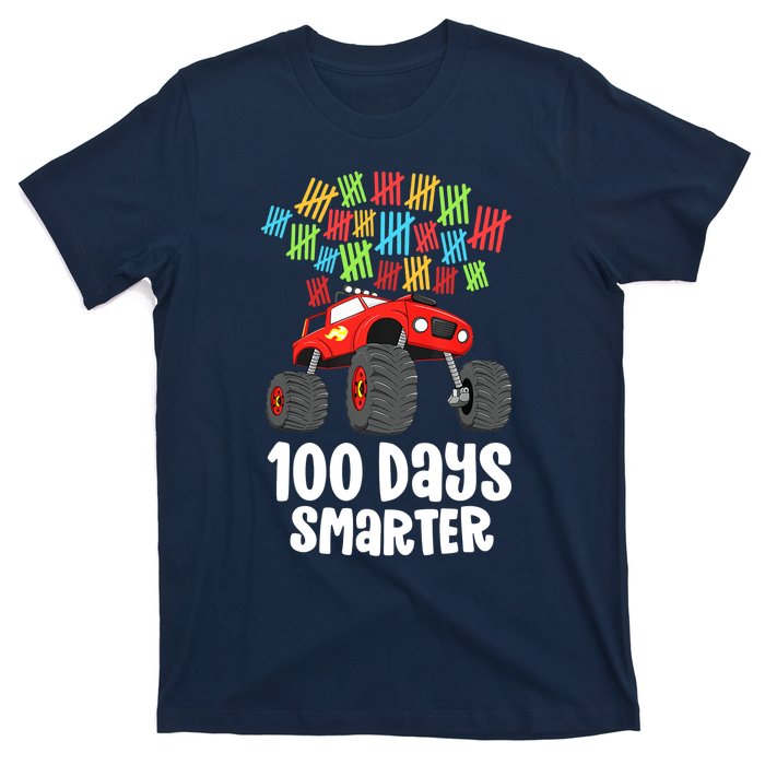 Boys 100th Day Of School Monster Truck 100 Smarter T-Shirt