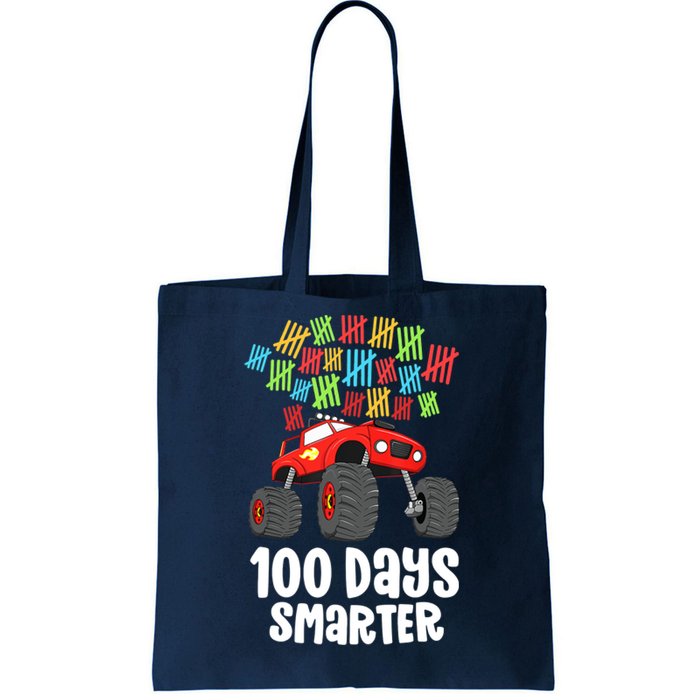 Boys 100th Day Of School Monster Truck 100 Smarter Tote Bag