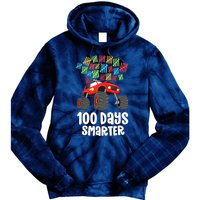 Boys 100th Day Of School Monster Truck 100 Smarter Tie Dye Hoodie