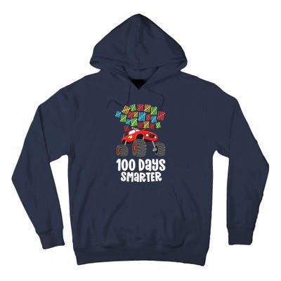 Boys 100th Day Of School Monster Truck 100 Smarter Tall Hoodie