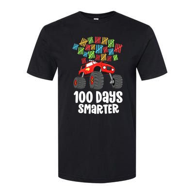 Boys 100th Day Of School Monster Truck 100 Smarter Softstyle CVC T-Shirt