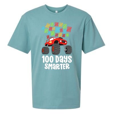 Boys 100th Day Of School Monster Truck 100 Smarter Sueded Cloud Jersey T-Shirt