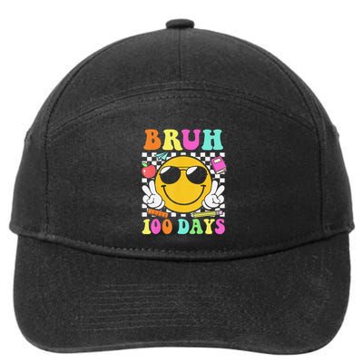 Bruh 100 Days Smile Face Teacher 100th Day Of School 7-Panel Snapback Hat