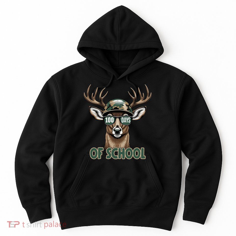 Bucked 100 Days Of School Deer Student 100th Day Hoodie