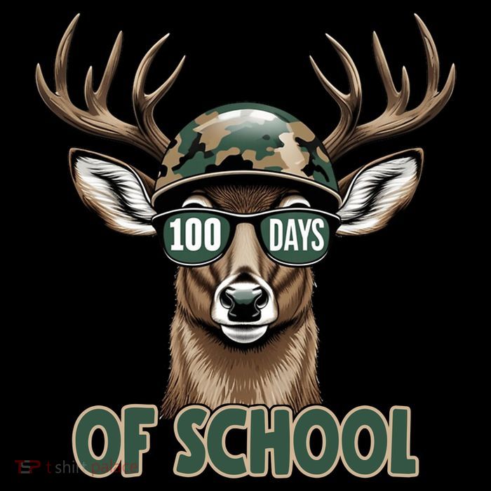 Bucked 100 Days Of School Deer Student 100th Day Tall T-Shirt