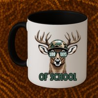 Bucked 100 Days Of School Deer Student 100th Day Mug