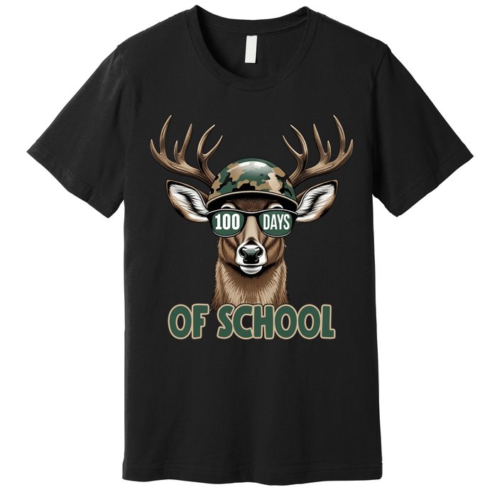 Bucked 100 Days Of School Deer Student 100th Day Premium T-Shirt