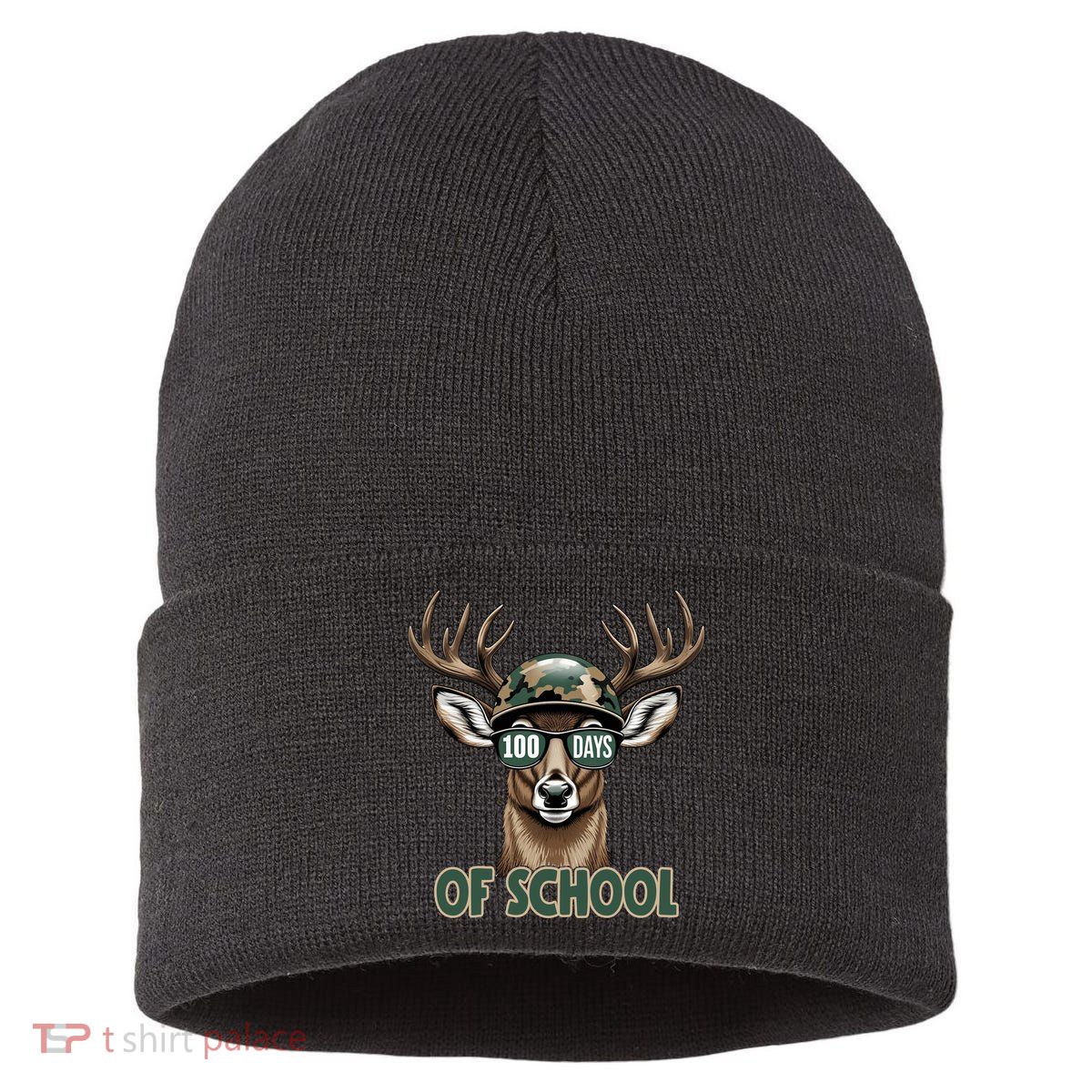 Bucked 100 Days Of School Deer Student 100th Day Sustainable Knit Beanie