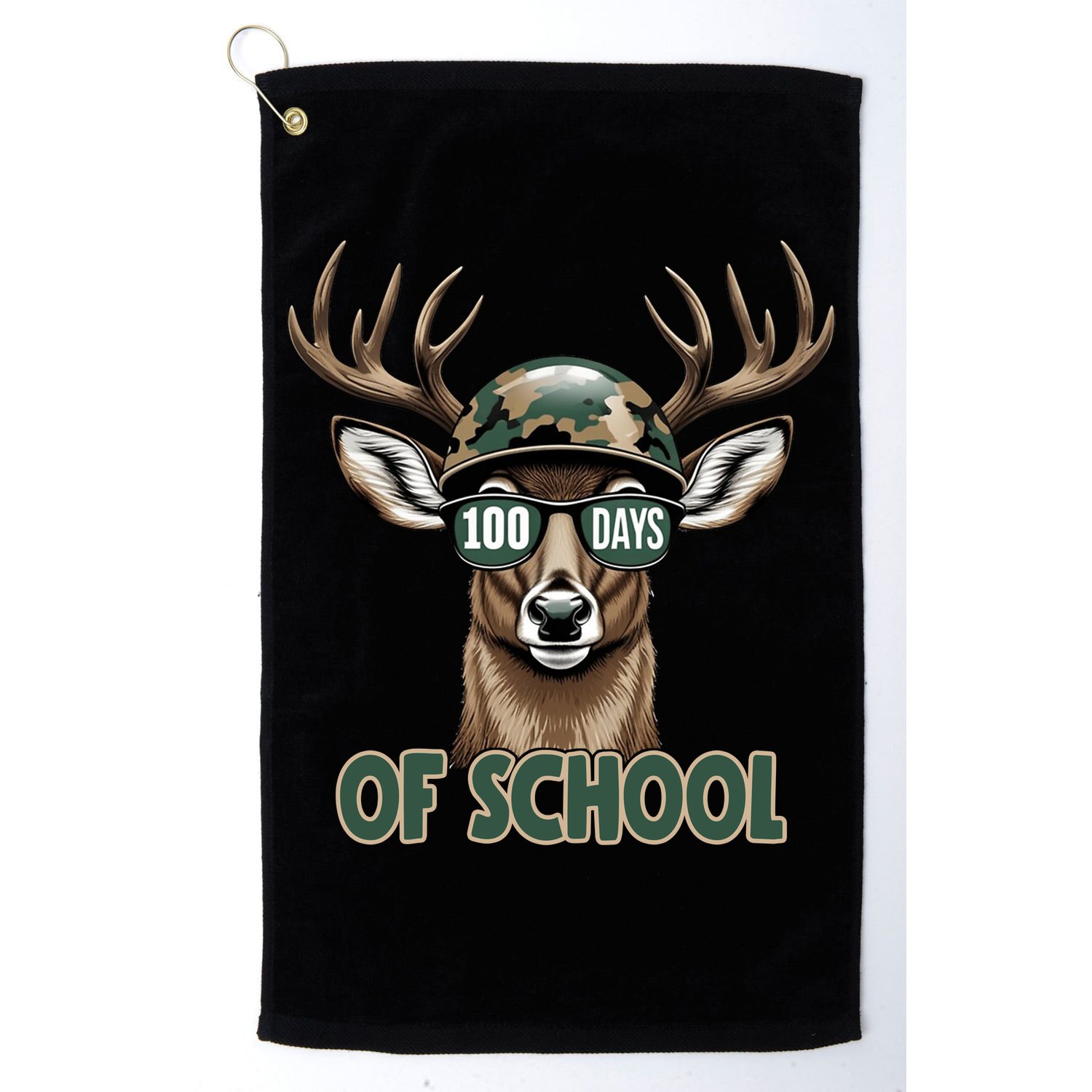 Bucked 100 Days Of School Deer Student 100th Day Golf Towel