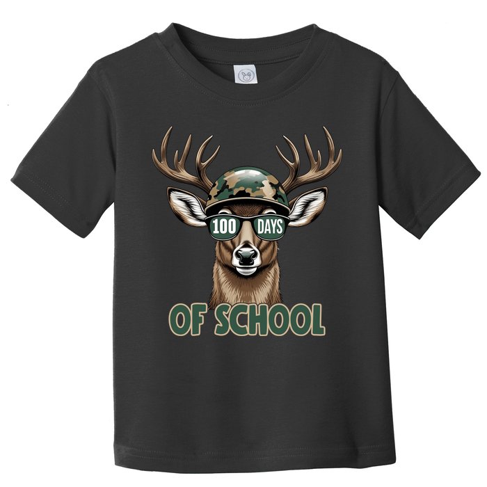 Bucked 100 Days Of School Deer Student 100th Day Toddler T-Shirt