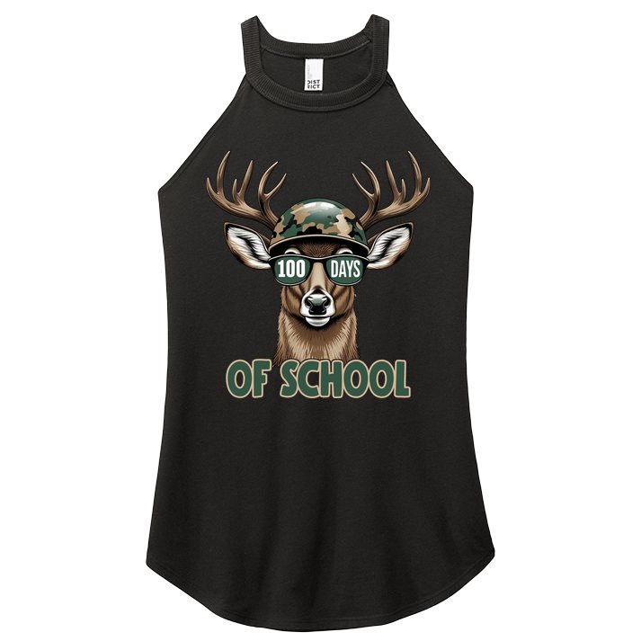 Bucked 100 Days Of School Deer Student 100th Day Women's Perfect Tri Rocker Tank