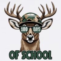 Bucked 100 Days Of School Deer Student 100th Day Garment-Dyed Sweatshirt