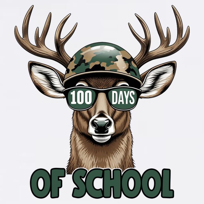 Bucked 100 Days Of School Deer Student 100th Day Garment-Dyed Sweatshirt