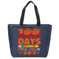 Basketball 100th Day Of School 100 Days Of School Zip Tote Bag