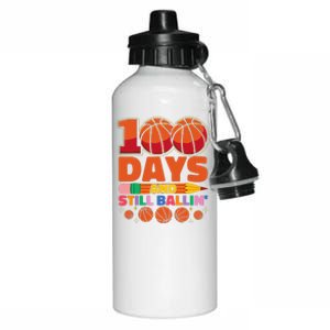 Basketball 100th Day Of School 100 Days Of School Aluminum Water Bottle