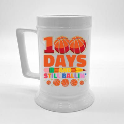 Basketball 100th Day Of School 100 Days Of School Beer Stein