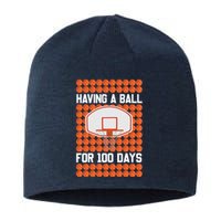 Boy 100 Days Of School Pun 100th Day Sport Basketball Sustainable Beanie