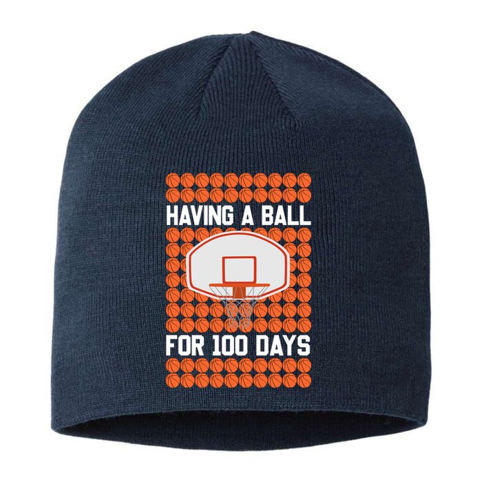 Boy 100 Days Of School Pun 100th Day Sport Basketball Sustainable Beanie