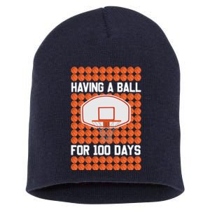 Boy 100 Days Of School Pun 100th Day Sport Basketball Short Acrylic Beanie