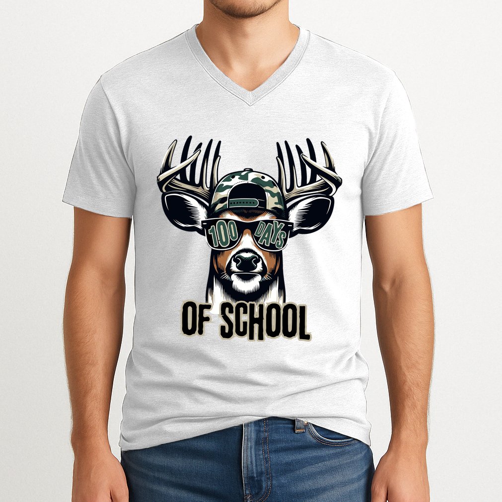 Boy 100 Day Buck V-Neck T-Shirt