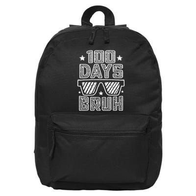 Bruh 100 Days Of School 100th Day Of School Sunglasses Boy Gift 16 in Basic Backpack