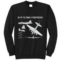 B 17 Flying Fortress Ww2 Heavy Bomber Aircraft Blueprint Sweatshirt
