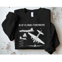 B 17 Flying Fortress Ww2 Heavy Bomber Aircraft Blueprint Sweatshirt