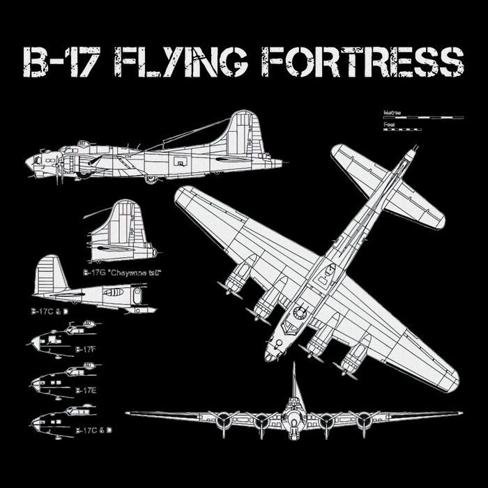 B 17 Flying Fortress Ww2 Heavy Bomber Aircraft Blueprint Sweatshirt