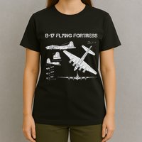 B 17 Flying Fortress Ww2 Heavy Bomber Aircraft Blueprint T-Shirt