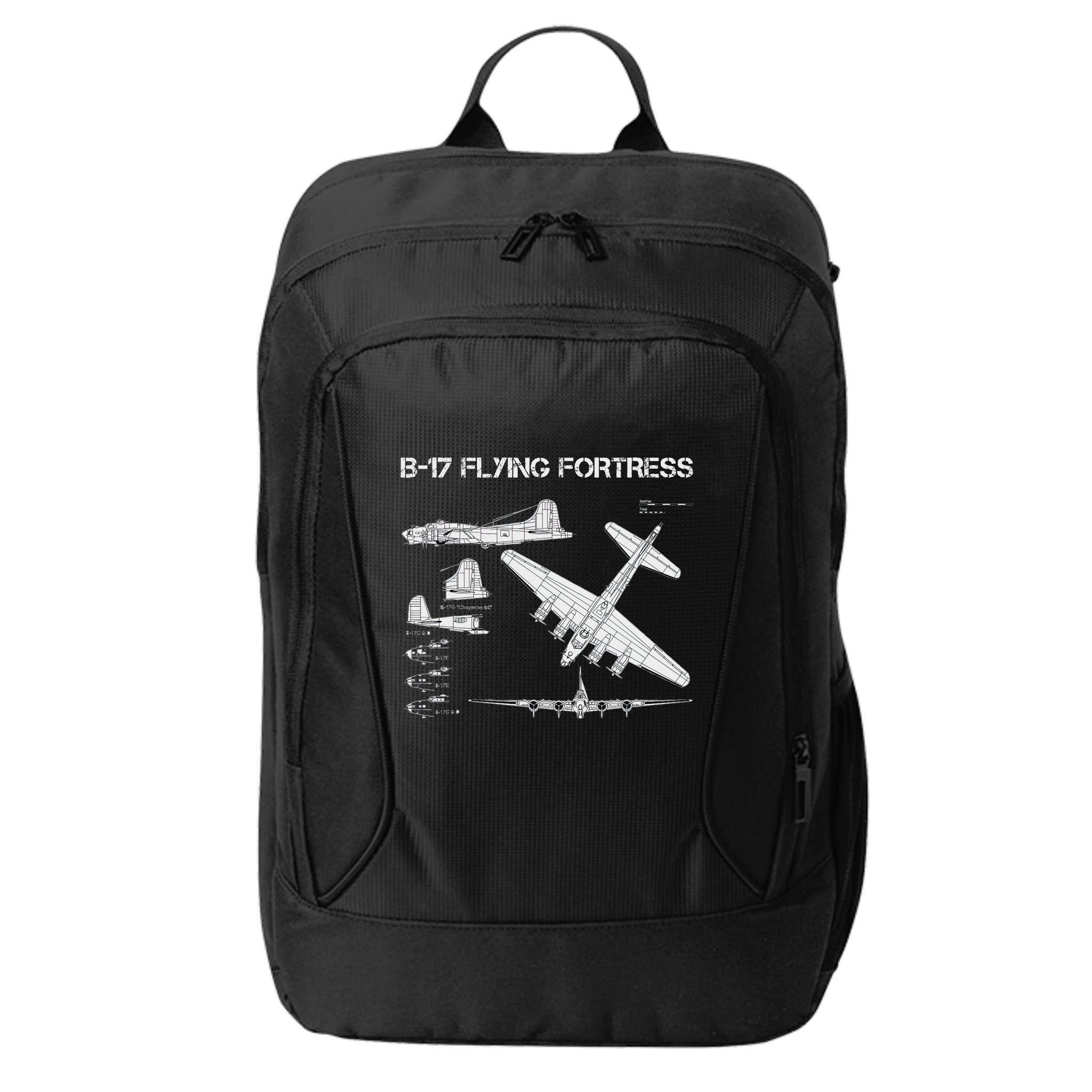 B 17 Flying Fortress Ww2 Heavy Bomber Aircraft Blueprint City Backpack