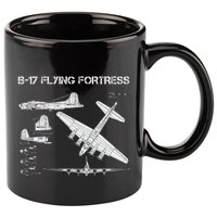 B 17 Flying Fortress Ww2 Heavy Bomber Aircraft Blueprint 11oz C Handle Ceramic Mug