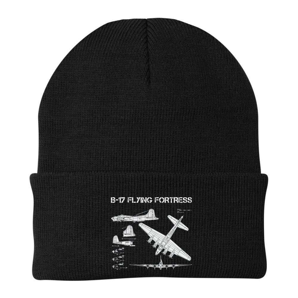 B 17 Flying Fortress Ww2 Heavy Bomber Aircraft Blueprint Beanie