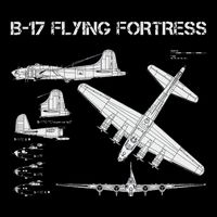 B 17 Flying Fortress Ww2 Heavy Bomber Aircraft Blueprint 16 in Basic Backpack