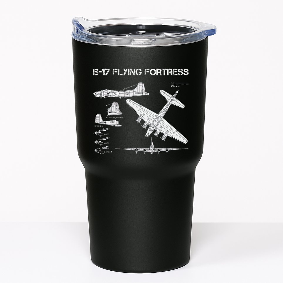 B 17 Flying Fortress Ww2 Heavy Bomber Aircraft Blueprint Tumbler