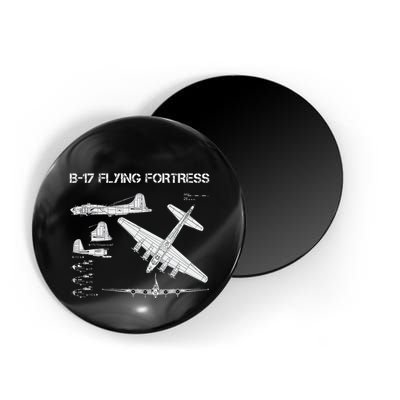 B 17 Flying Fortress Ww2 Heavy Bomber Aircraft Blueprint Magnet