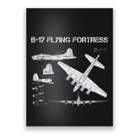 B 17 Flying Fortress Ww2 Heavy Bomber Aircraft Blueprint Poster
