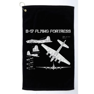 B 17 Flying Fortress Ww2 Heavy Bomber Aircraft Blueprint Golf Towel