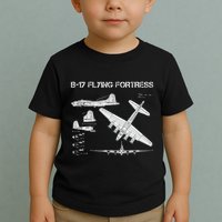 B 17 Flying Fortress Ww2 Heavy Bomber Aircraft Blueprint Toddler T-Shirt
