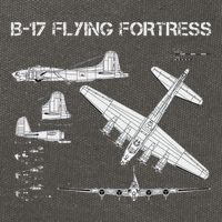 B 17 Flying Fortress Ww2 Heavy Bomber Aircraft Blueprint Cotton Canvas Backpack