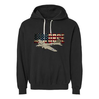 B 17 Flying Fortress B17 Bomber Garment-Dyed Fleece Hoodie