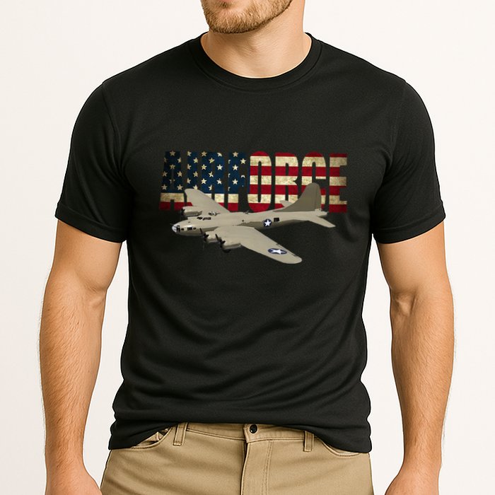 B 17 Flying Fortress B17 Bomber Cooling Performance Crew T-Shirt