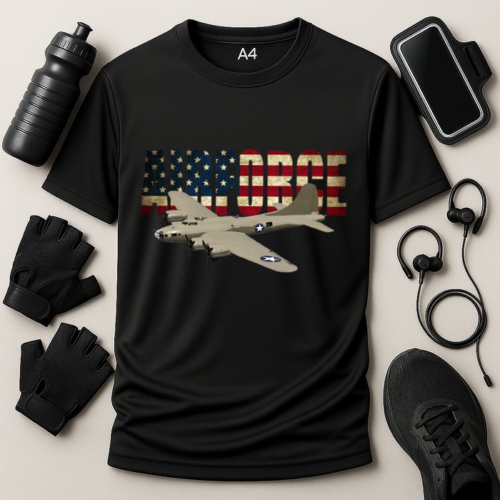 B 17 Flying Fortress B17 Bomber Cooling Performance Crew T-Shirt