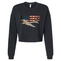 B 17 Flying Fortress B17 Bomber Cropped Pullover Crew