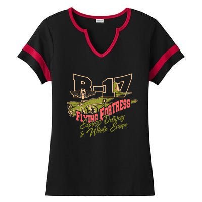 B 17 Flying Fortress Ladies Halftime Notch Neck Tee