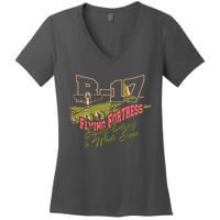 B 17 Flying Fortress Women's V-Neck T-Shirt