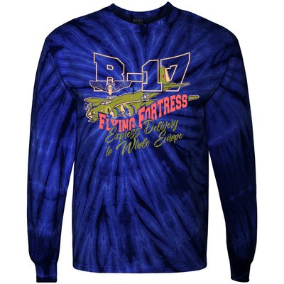 B 17 Flying Fortress Tie-Dye Long Sleeve Shirt