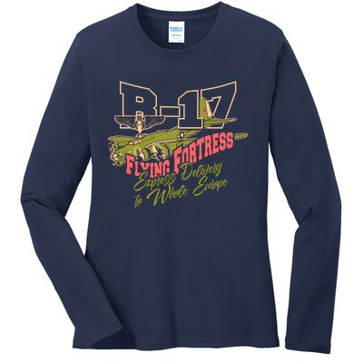 B 17 Flying Fortress Ladies Long Sleeve Shirt