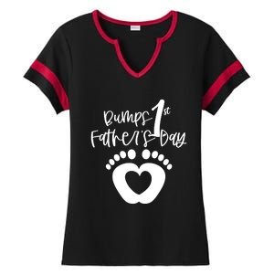 Bumps 1st Father's Day Ladies Halftime Notch Neck Tee